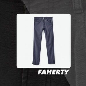 EUC Faherty Navy Stretch Fresh Terry Five Pocket Pants